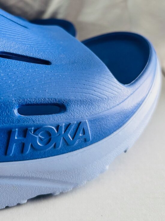 HOKA Ora Recovery Slide 3 Blue White Men\'s Size 12 Comfort Sandals main image 10